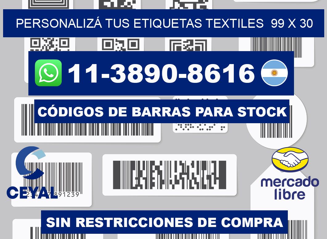 PERSONALIZÁ TUS ETIQUETAS TEXTILES 99 x 30
