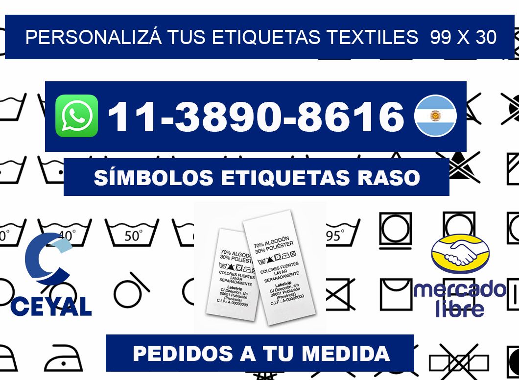 PERSONALIZÁ TUS ETIQUETAS TEXTILES  99 x 30