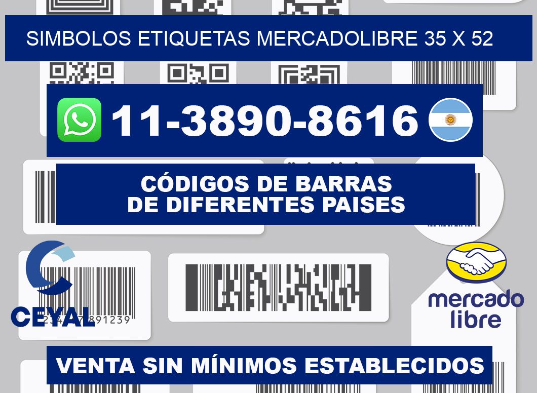 SIMBOLOS ETIQUETAS MERCADOLIBRE 35 x 52