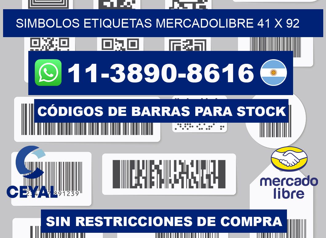 SIMBOLOS ETIQUETAS MERCADOLIBRE 41 x 92
