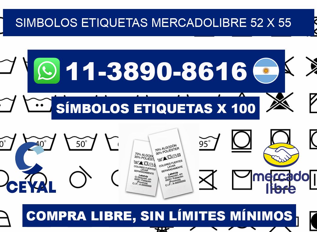 SIMBOLOS ETIQUETAS MERCADOLIBRE 52 x 55