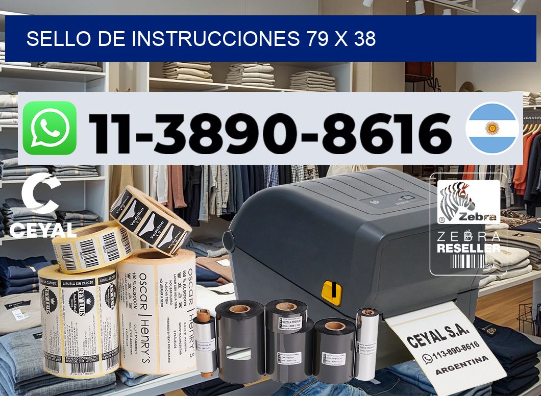 Sello de instrucciones 79 x 38