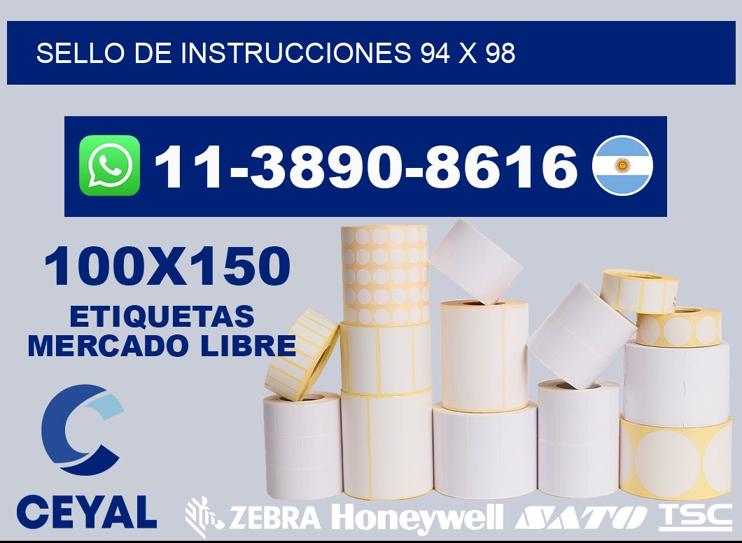 Sello de instrucciones 94 x 98
