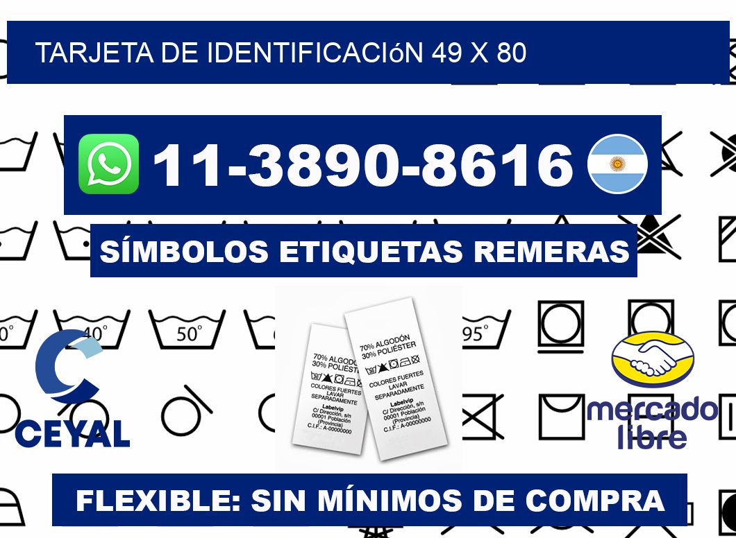 Tarjeta de identificación 49 x 80