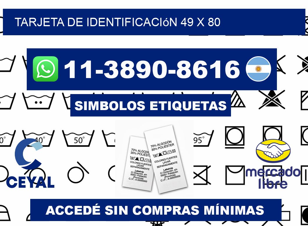Tarjeta de identificación 49 x 80