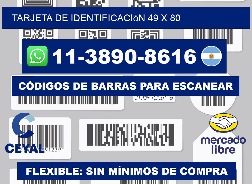 Tarjeta de identificación 49 x 80