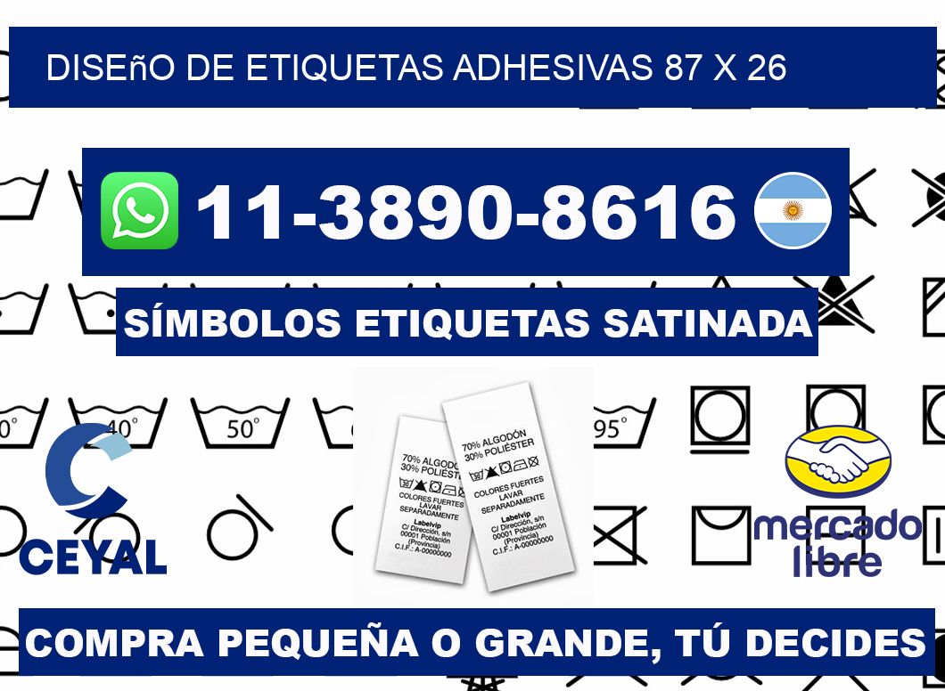 diseño de etiquetas adhesivas 87 x 26
