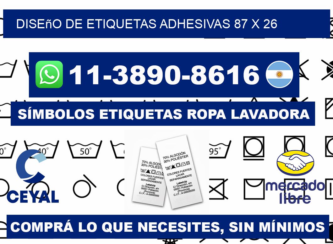 diseño de etiquetas adhesivas 87 x 26
