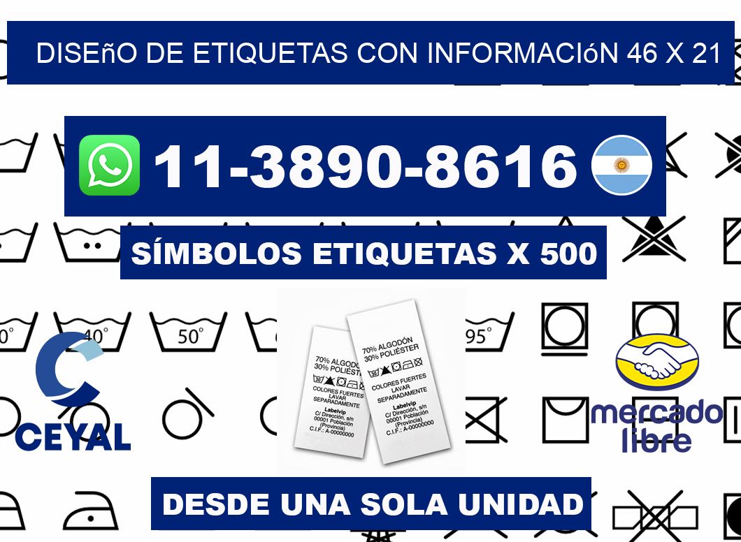 diseño de etiquetas con información 46 x 21