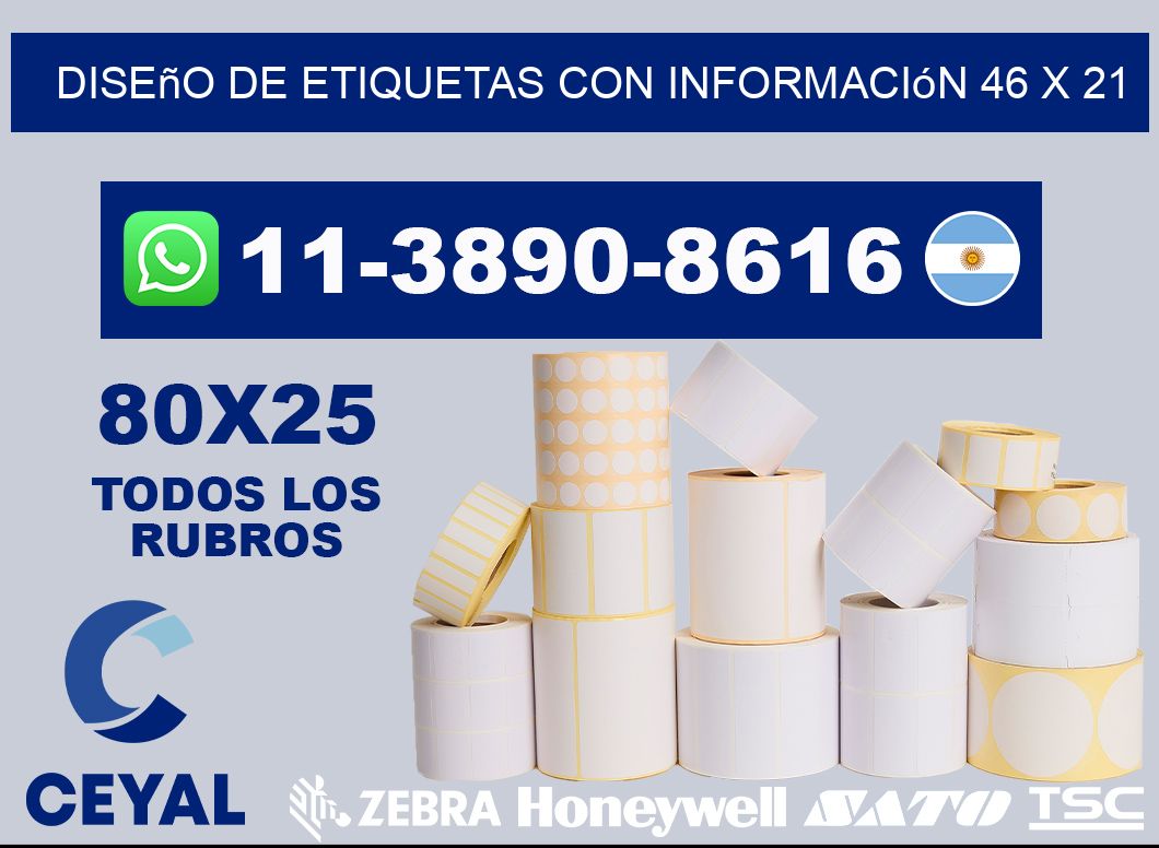 diseño de etiquetas con información 46 x 21