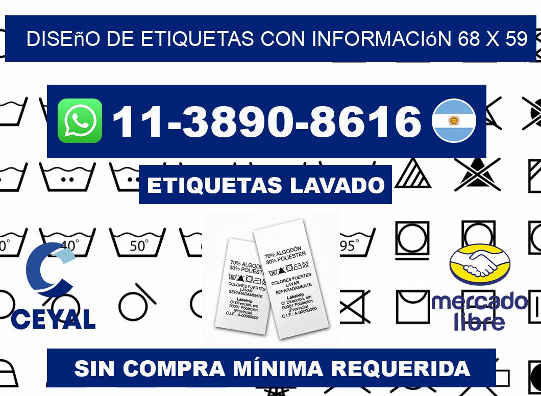 diseño de etiquetas con información 68 x 59
