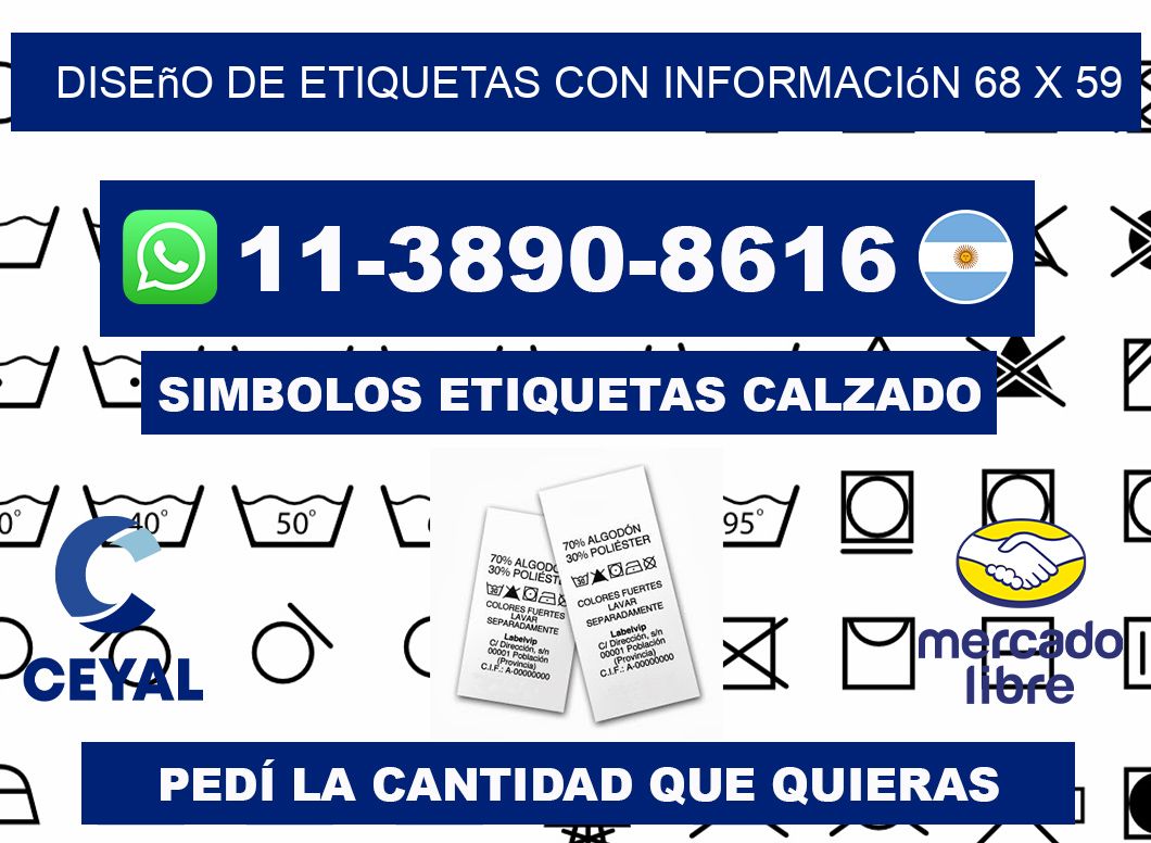 diseño de etiquetas con información 68 x 59