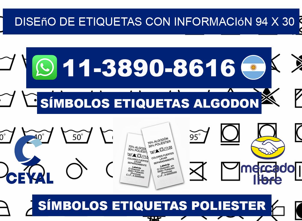 diseño de etiquetas con información 94 x 30