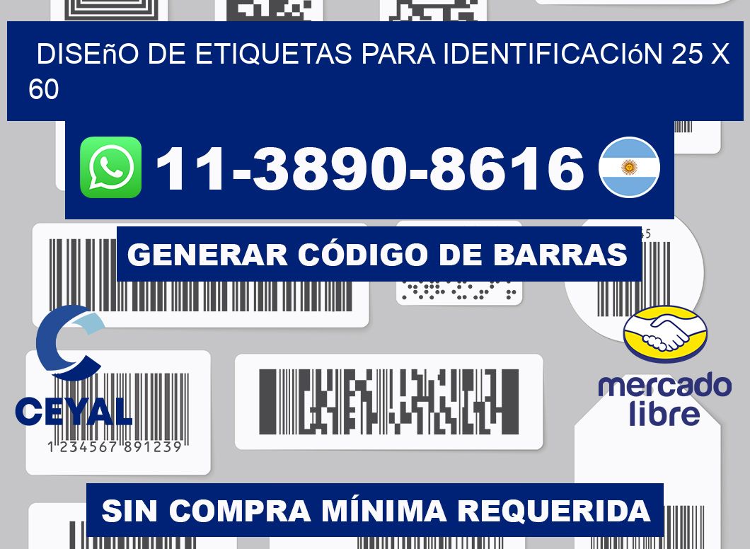 diseño de etiquetas para identificación 25 x 60