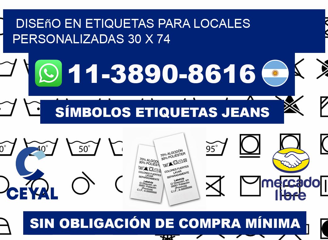 diseño en etiquetas para locales personalizadas 30 x 74
