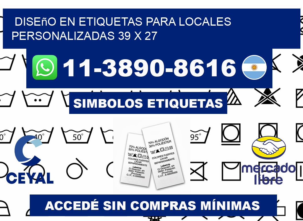 diseño en etiquetas para locales personalizadas 39 x 27