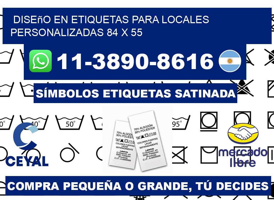 diseño en etiquetas para locales personalizadas 84 x 55