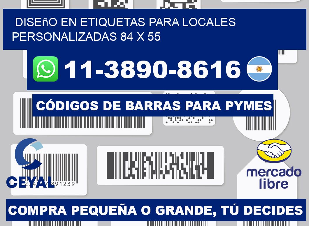 diseño en etiquetas para locales personalizadas 84 x 55