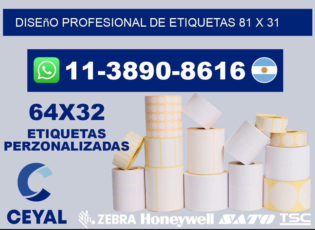 diseño profesional de etiquetas 81 x 31