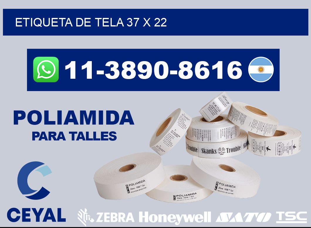 etiqueta de tela 37 x 22