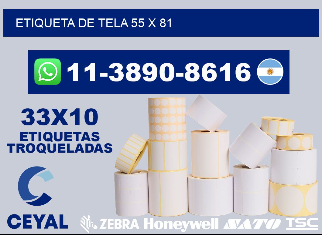 etiqueta de tela 55 x 81