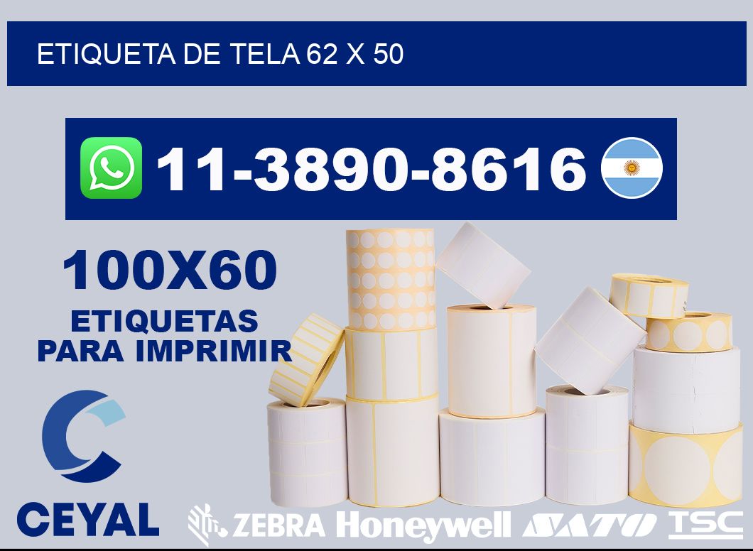 etiqueta de tela 62 x 50