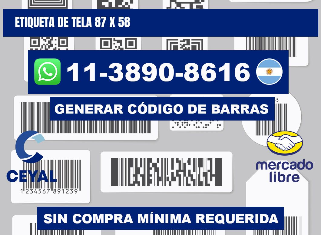 etiqueta de tela 87 x 58