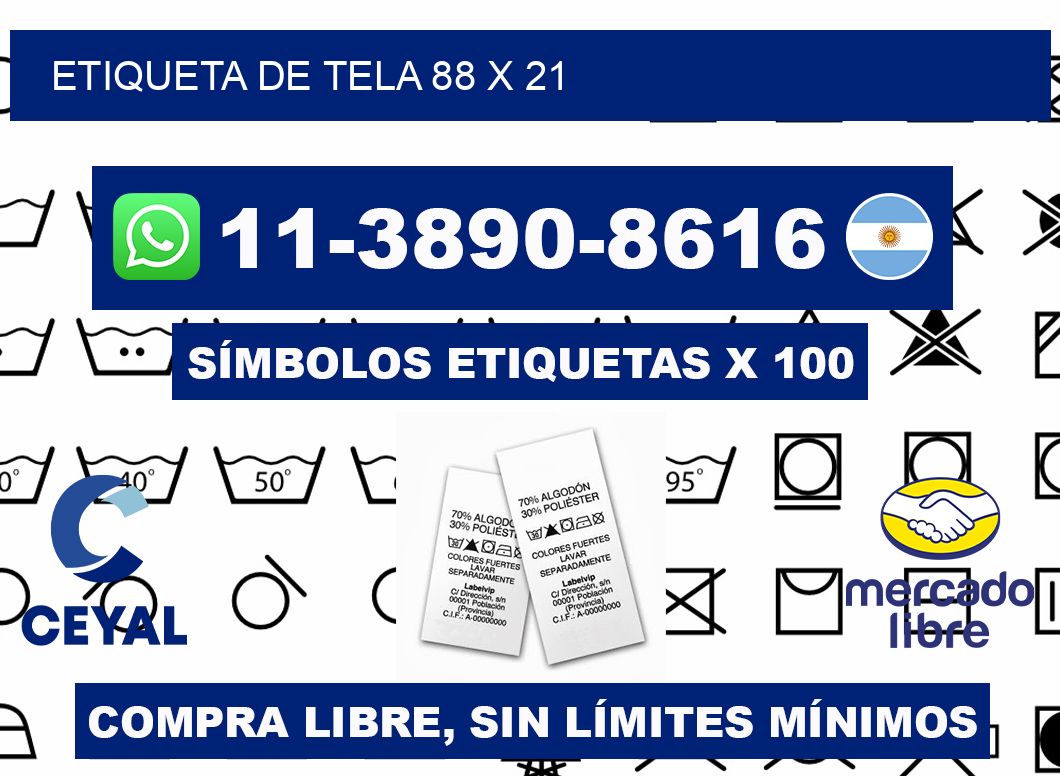 etiqueta de tela 88 x 21
