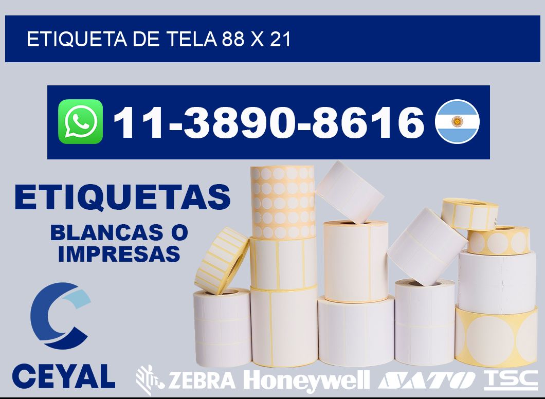 etiqueta de tela 88 x 21