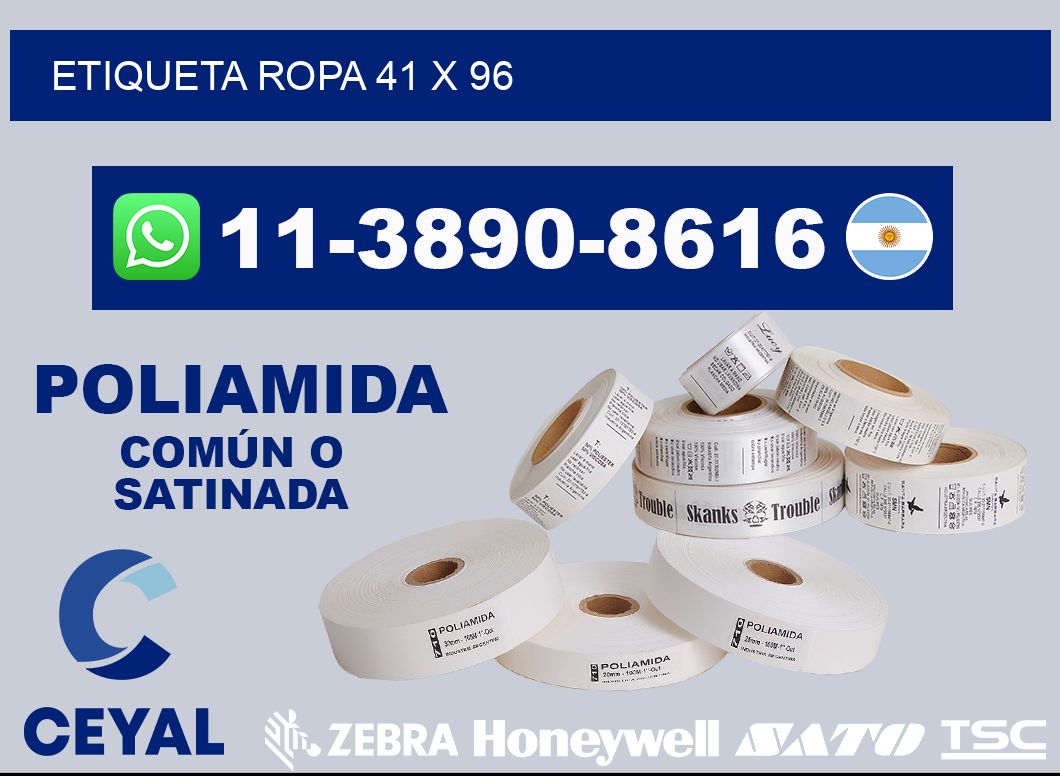 etiqueta ropa 41 x 96