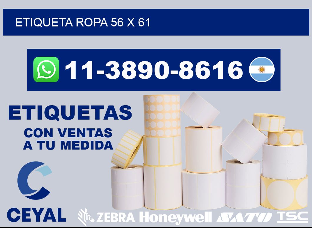 etiqueta ropa 56 x 61