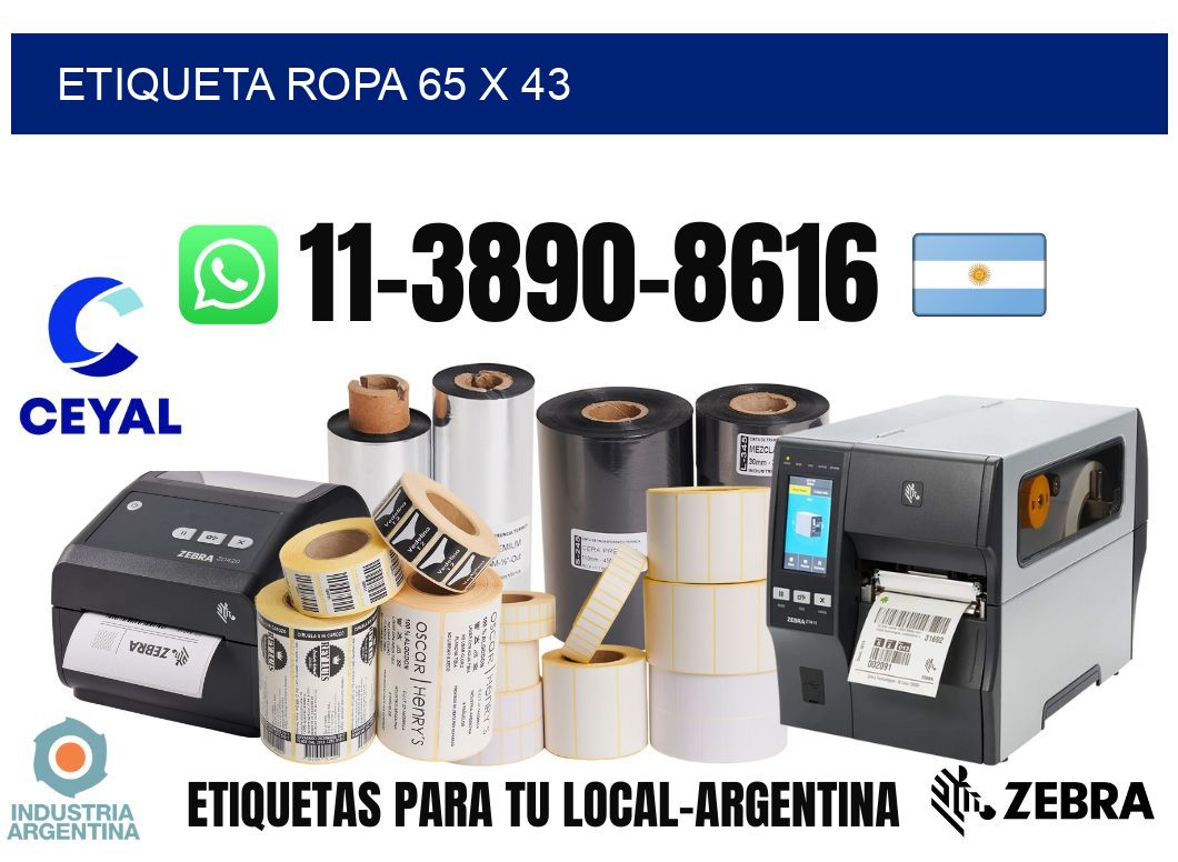 etiqueta ropa 65 x 43