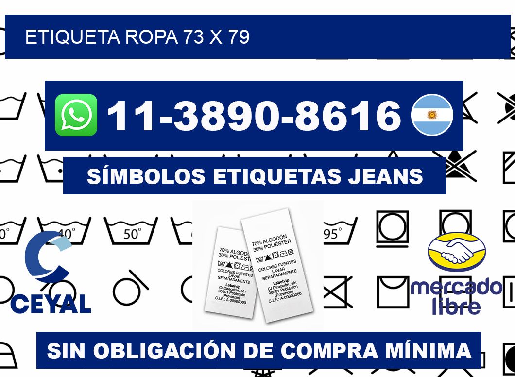 etiqueta ropa 73 x 79