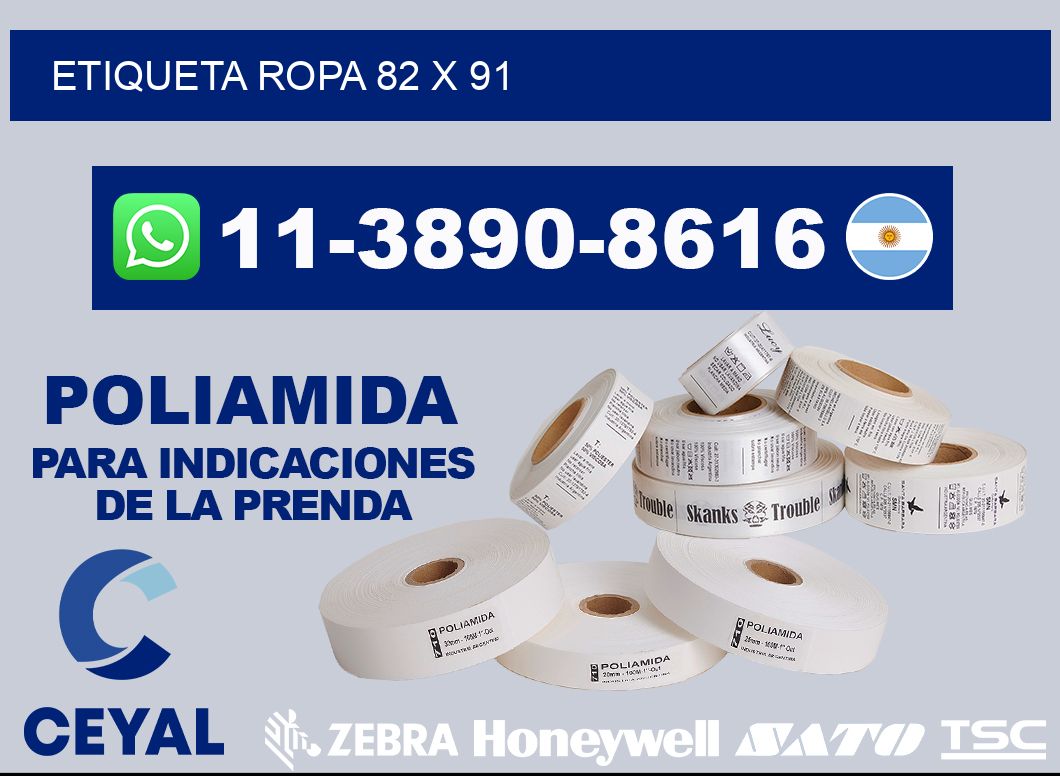 etiqueta ropa 82 x 91