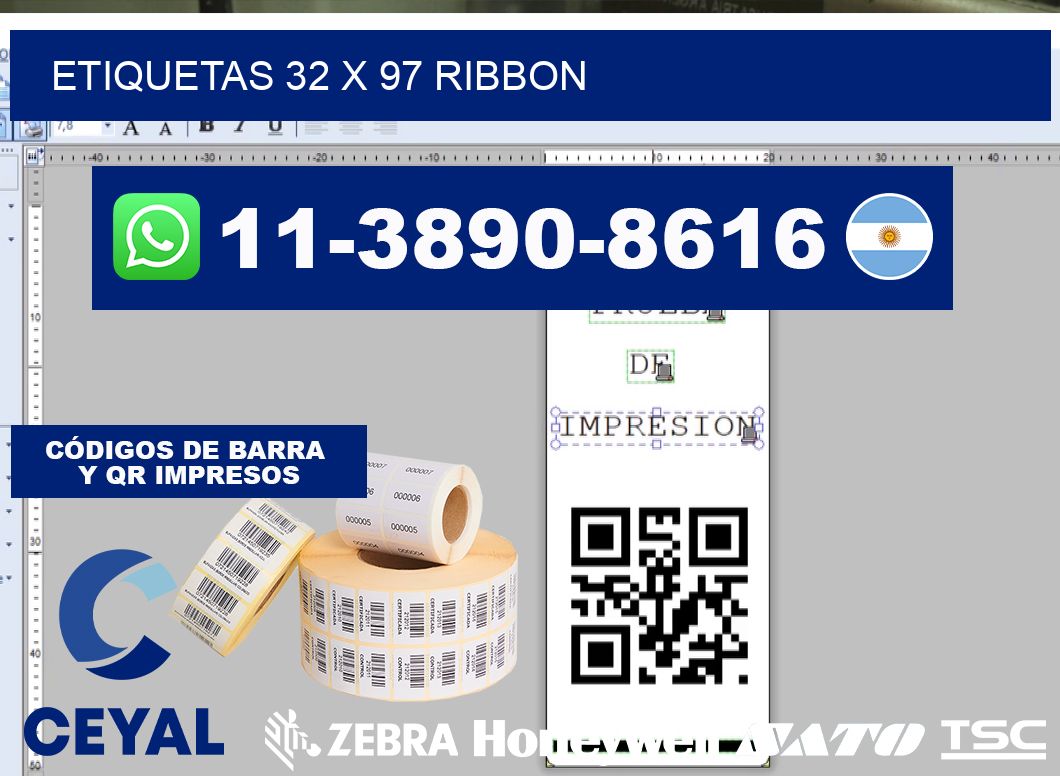 etiquetas 32 x 97 ribbon