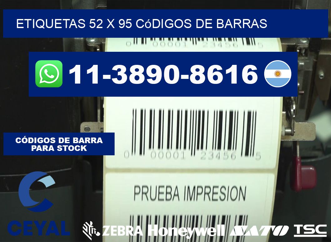 etiquetas 52 x 95 códigos de barras