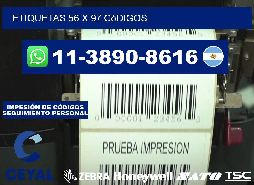 etiquetas 56 x 97 códigos