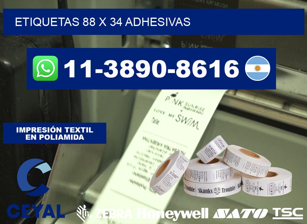 etiquetas 88 x 34 adhesivas