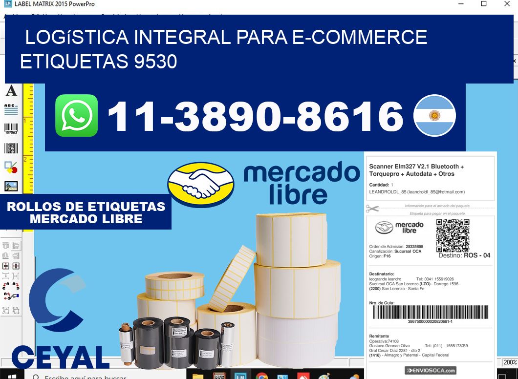 Logística integral para e-commerce  etiquetas 9530