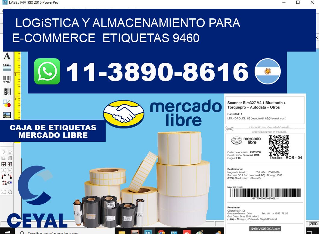 Logística y almacenamiento para e-commerce  etiquetas 9460