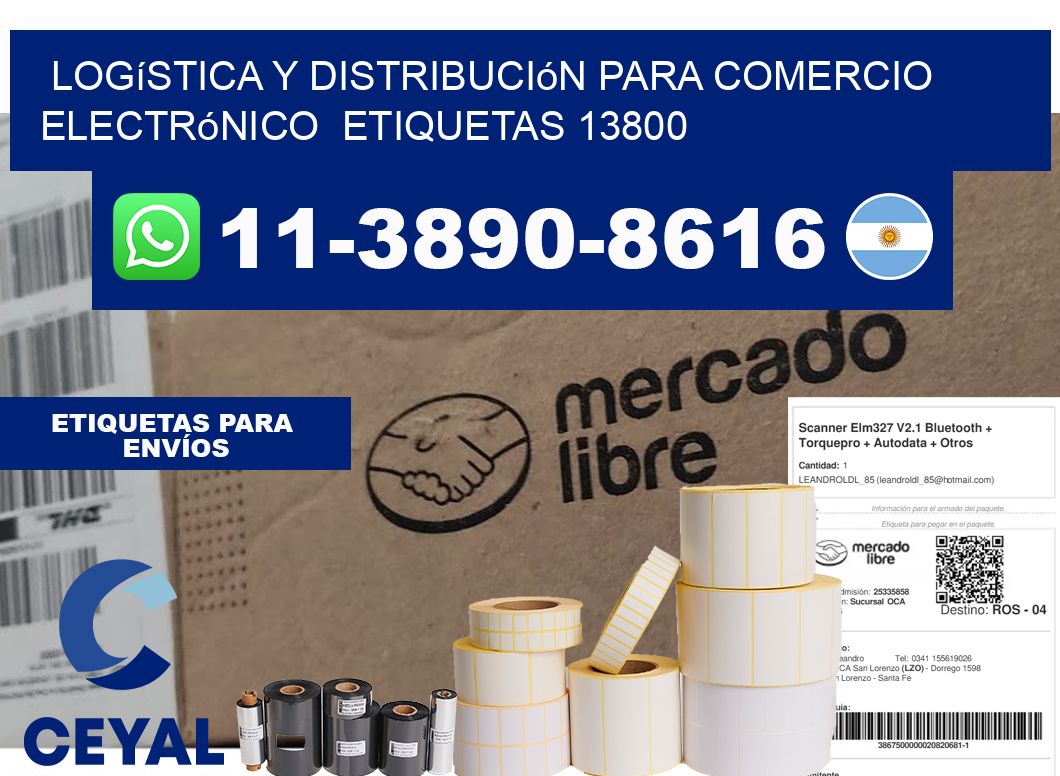 Logística y distribución para comercio electrónico  etiquetas 13800