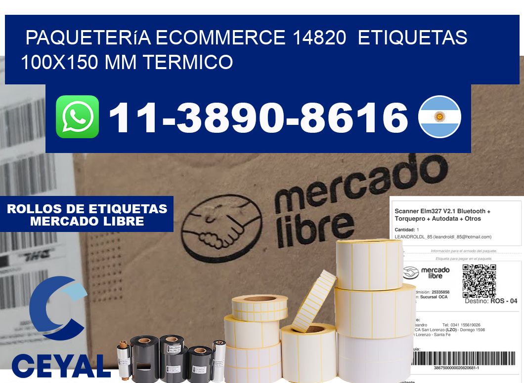 Paquetería eCommerce 14820 etiquetas 100x150 mm termico