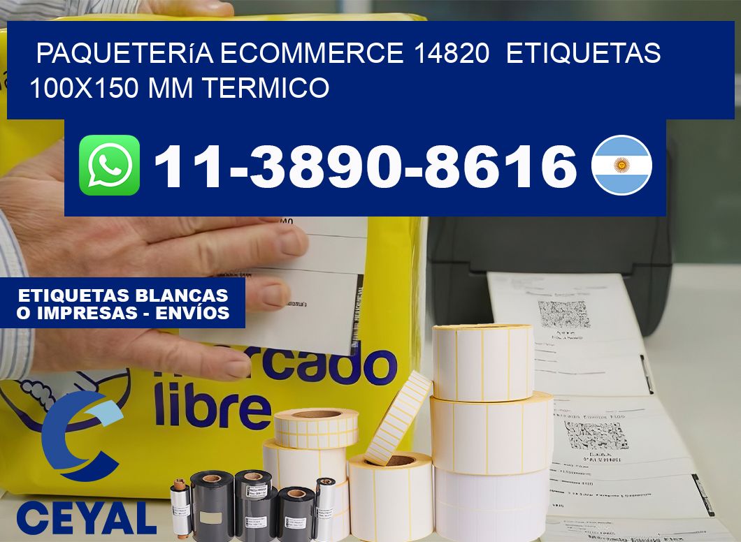 Paquetería eCommerce 14820  etiquetas 100×150 mm termico