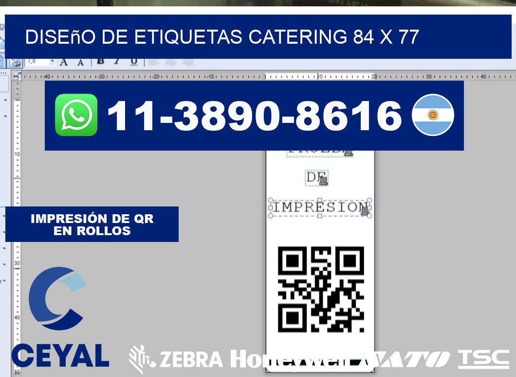 diseño de etiquetas catering 84 x 77
