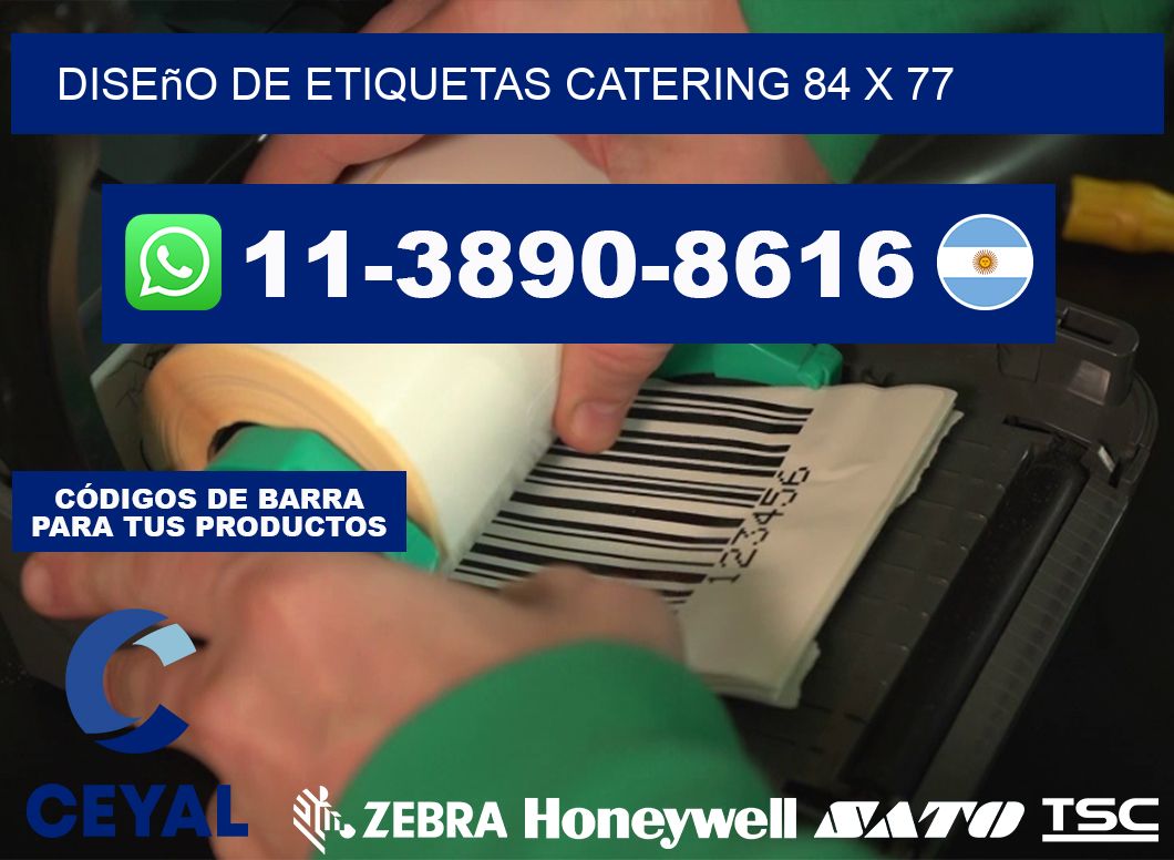 diseño de etiquetas catering 84 x 77