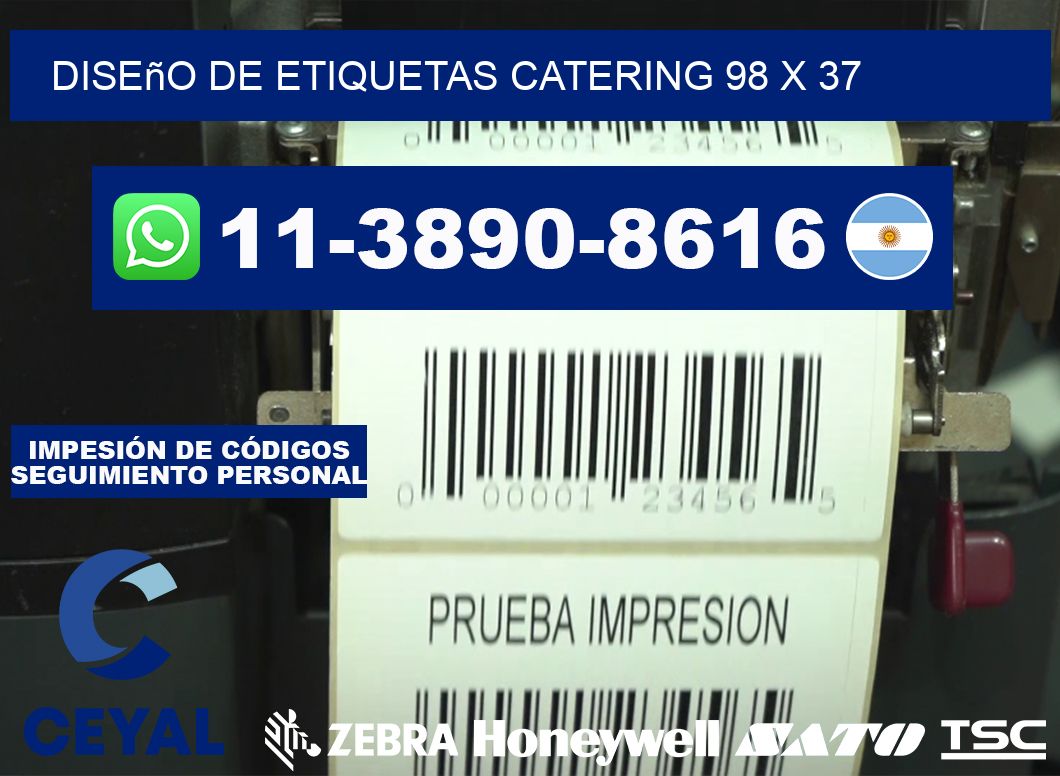 diseño de etiquetas catering 98 x 37