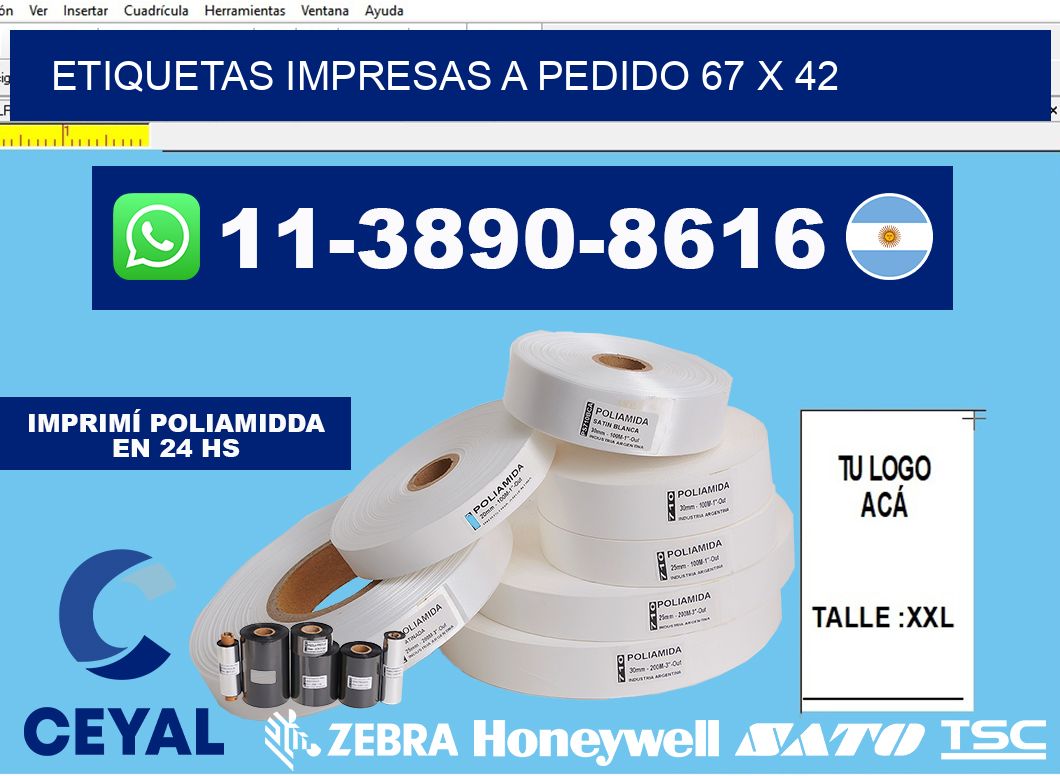 etiquetas impresas a pedido 67 x 42