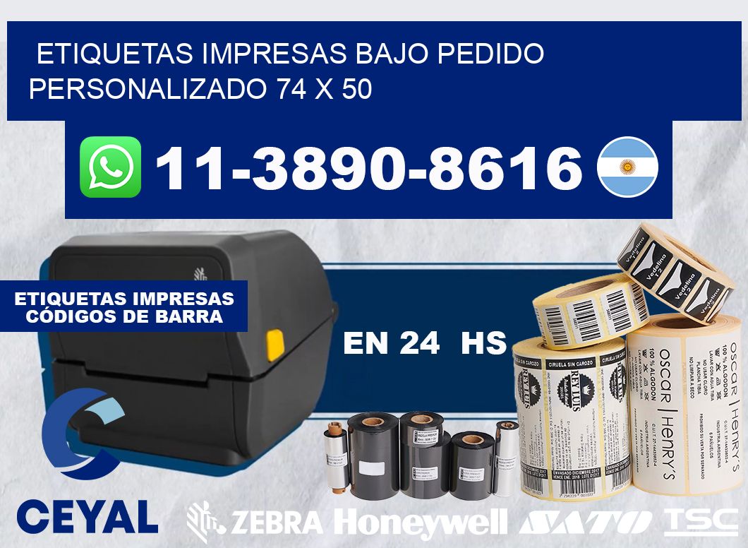 etiquetas impresas bajo pedido personalizado 74 x 50