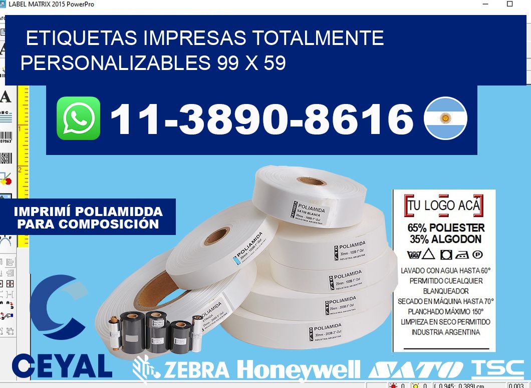 etiquetas impresas totalmente personalizables 99 x 59