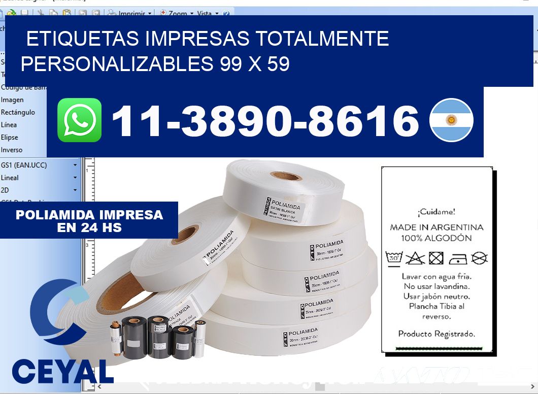 etiquetas impresas totalmente personalizables 99 x 59